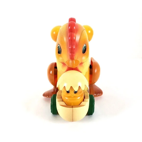 Vintage Russ Chick and Rooster Toy Musical Bobbing "Its a Small World" Battery